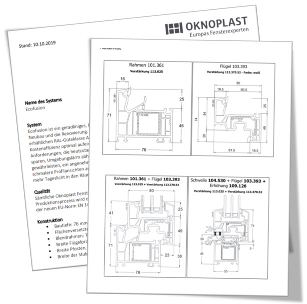 Onkoplast Fenster - technische Systembeschreibung